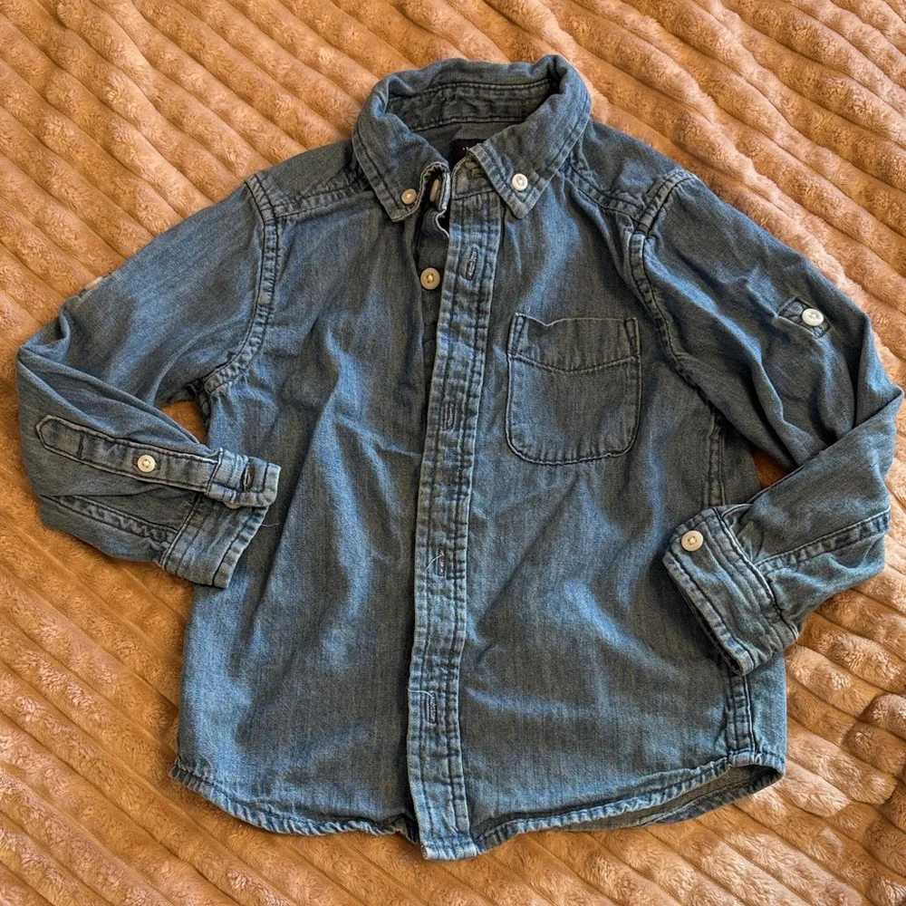 The Children's Place Blue Denim Button-Up